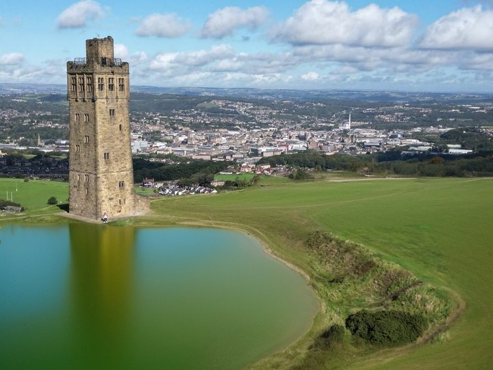 Or maybe you prefer wild water swimming, we've had a lot of rain recently in #Huddersfield #Kirklees
 #Ai #dronephotography