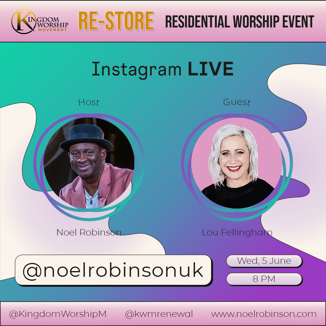 Kingdom Worship Movement (@kingdomworshipm) on Twitter photo Join <a href="/NoelRobinsonUK/">Noel Robinson</a> & <a href="/LouFellingham/">Lou Fellingham</a> at 8pm on Wed, 5 June over on Noel's Instagram for the next Instagram LIVE!
Please invite your family, friends, Worship Team & Church to tune in too.
Thanks 🙏
#restore #kwmrenewal #worship #noelrobinson #kwm Join <a href="/NoelRobinsonUK/">Noel Robinson</a> & <a href="/LouFellingham/">Lou Fellingham</a> at 8pm on Wed, 5 June over on Noel's Instagram for the next Instagram LIVE!
Please invite your family, friends, Worship Team & Church to tune in too.
Thanks 🙏
#restore #kwmrenewal #worship #noelrobinson #kwm