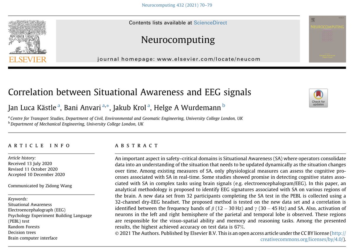 BaniAnvari's tweet image. Our work on take-over requests between human drivers & automated vehicles has resulted in a number of outputs including a @ElsevierConnect #Neurocomputing paper, co-authored by Drs @JanLucaKaestle & @JakubKrol5 
sciencedirect.com/science/articl…