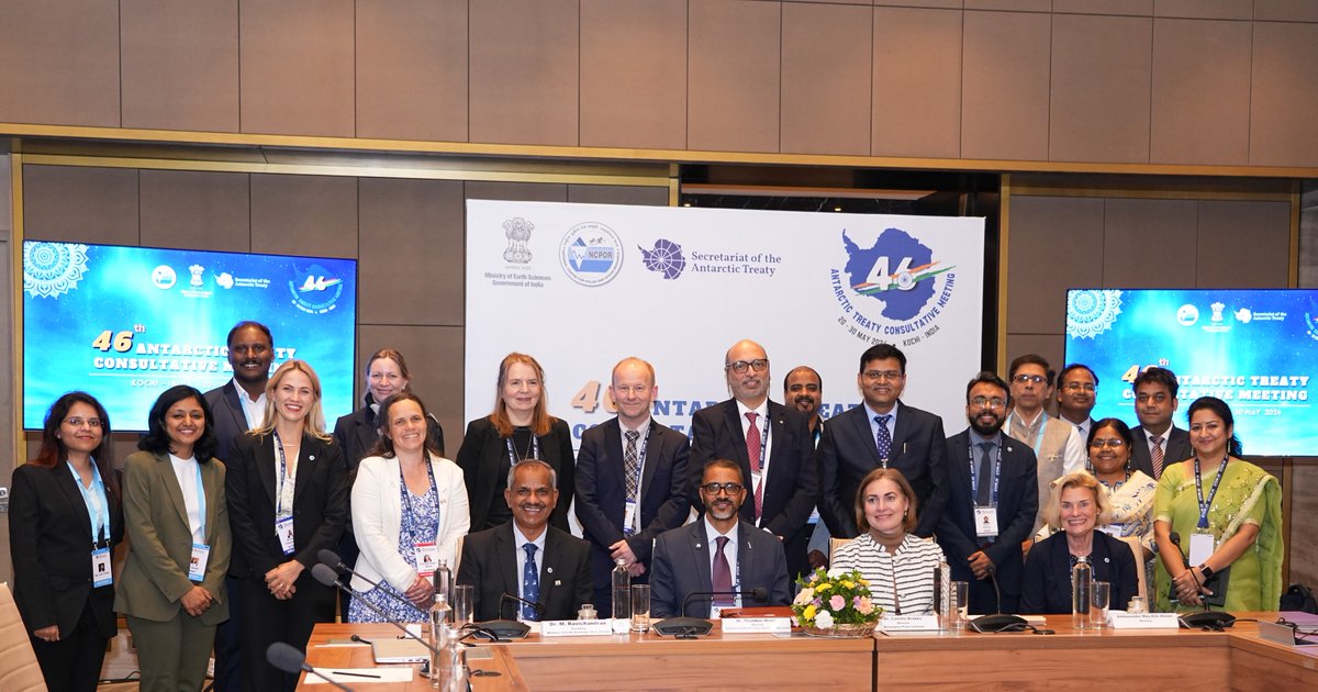 NCPOR @ncaor_goa and NPI @NorskPolar have signed an MoU to boost cooperation in #PolarScience and #Operations during the #46ATCM meeting held in Kochi. This partnership aims to foster collaboration on vital research topics, advancing our understanding of the polar region.