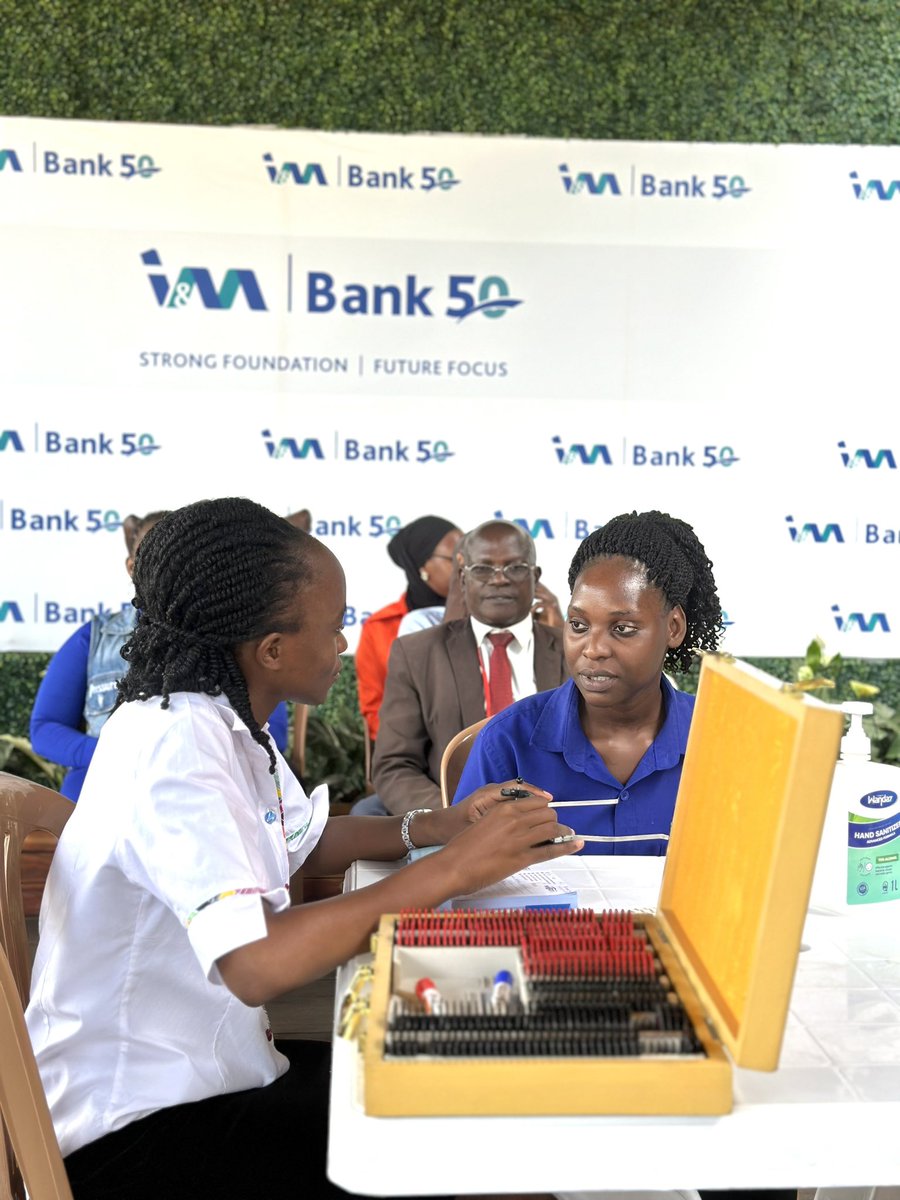 Free Eye Check-Up! Join us at Kingdom Kampala Atrium today for a comprehensive eye check-up, available until 4pm. Come through and take advantage of this special opportunity. @waziglasses #OnYourSide #IMBankAt50