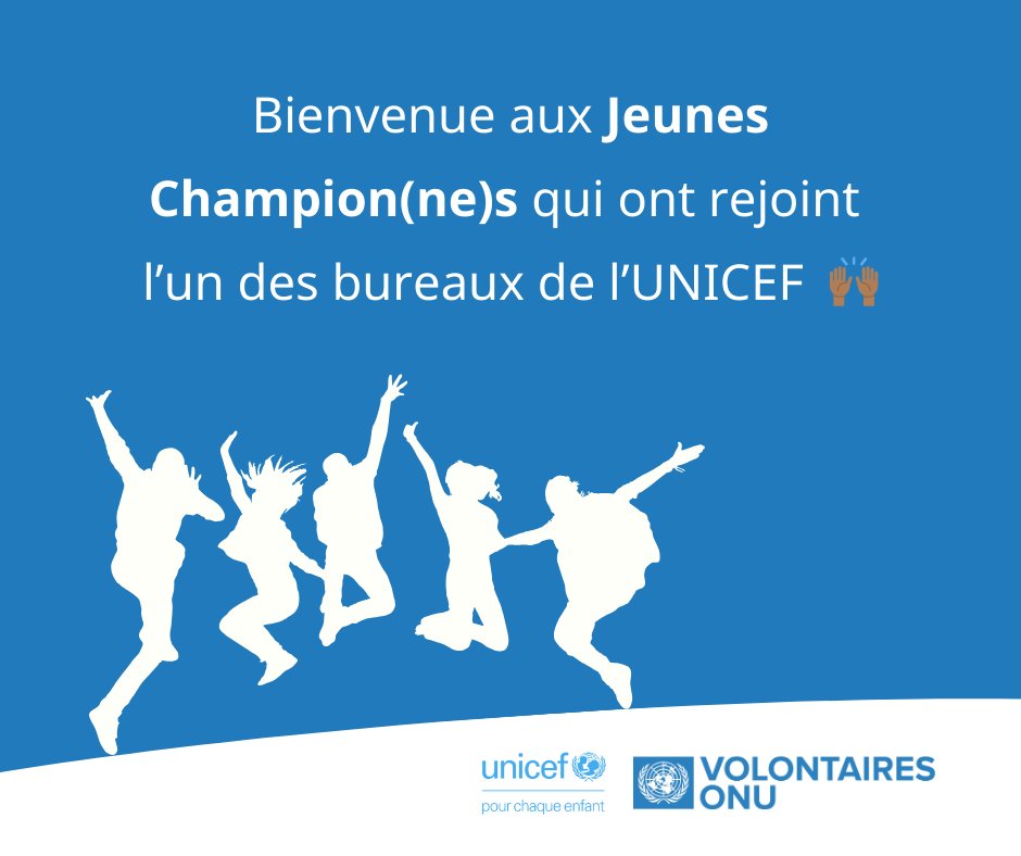 🙌🏾 Acen, Aimée, Angel, Asha, Déborah, Dorcas, Eutyche, Gracia, Kevine, Kyria, Oeurdice, Olga et Merveille ont rejoint l'UNICEF pour une durée de 6 mois. Ces Jeunes Champion(ne)s aideront à bâtir un avenir meilleur #PourChaqueEnfant en RD Congo. 💪💙 @UNV_ROWCA