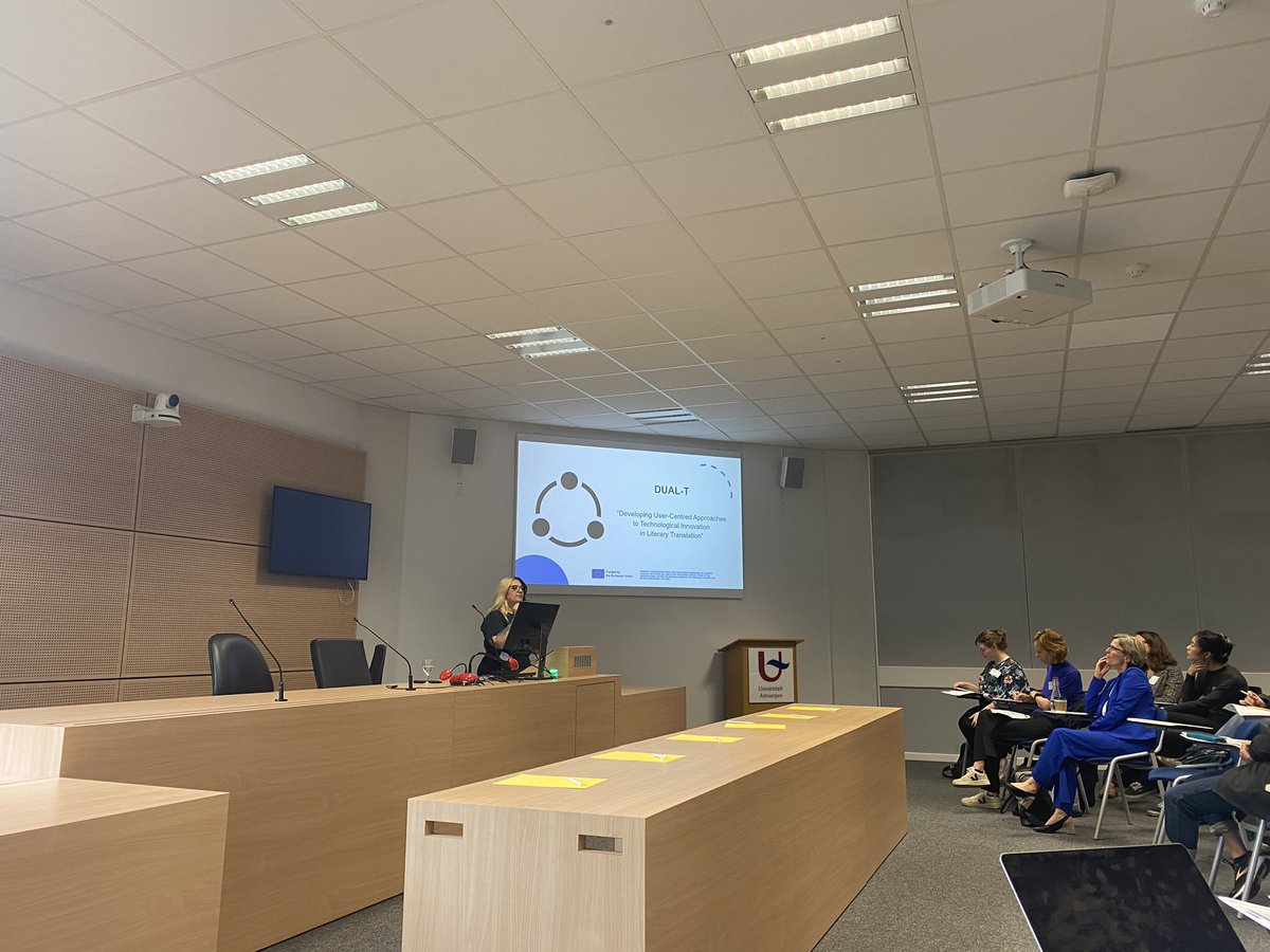 The amazing Paola Ruffo <a href="/traduzionemille/">Paola Ruffo</a> is presenting her Marie-Curie study that intersects literary translation and machine translation. We really need to pay attention to this brilliant scholar! #NITS2024