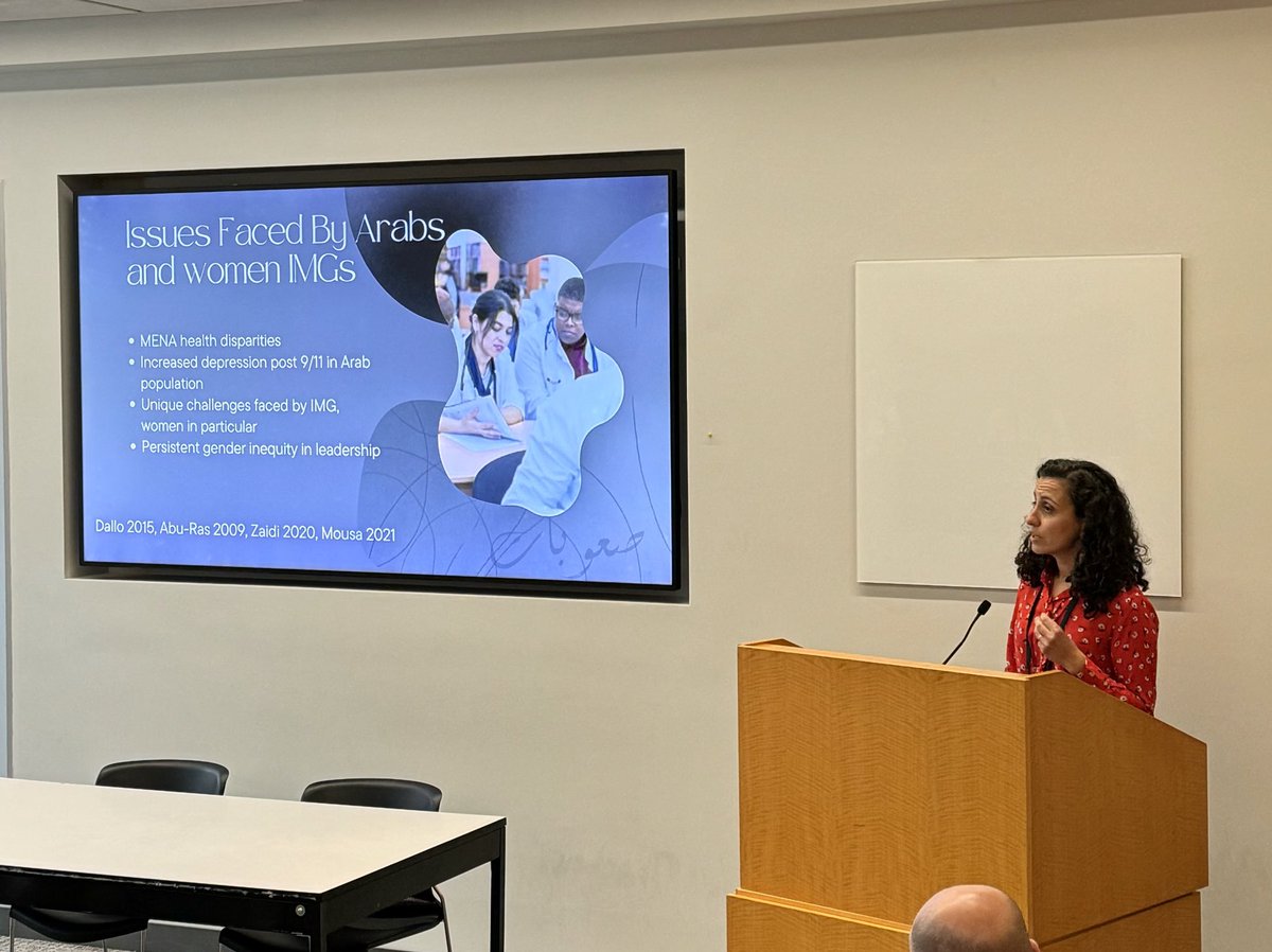 ⁦<a href="/TheNEGEA/">TheNEGEA</a>⁩ #negea2024 ⁦@malkhatibMD⁩ presenting her work on the experiences of Arab Women in Academic Medicine! ⁦<a href="/GWSMHS/">GW SMHS</a>⁩