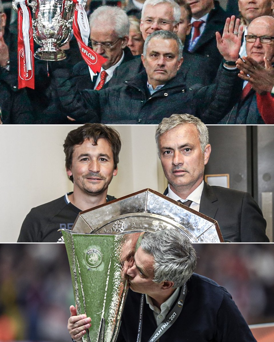 Jose Mourinho became the first Manchester United manager in history to win three trophies in his first season in charge 🤯🏆
