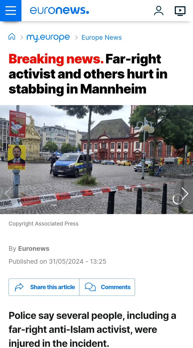 No, it was a jihadist attack against innocent man exercising his freedom of speech.

Mainstream media are the enemy of the people. 

#Mannheim