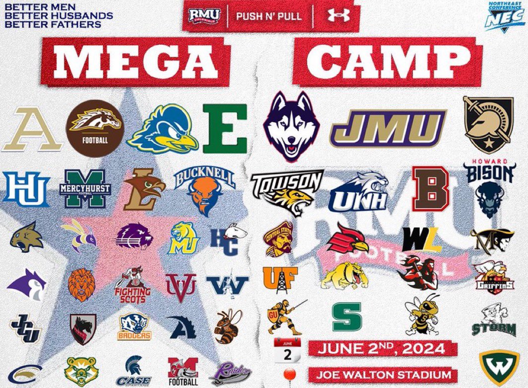 I will be attending the @RMU_Football Mega Camp Sunday 6/2 @80sCane57 @CoachPlungasRMU @FootballHillers