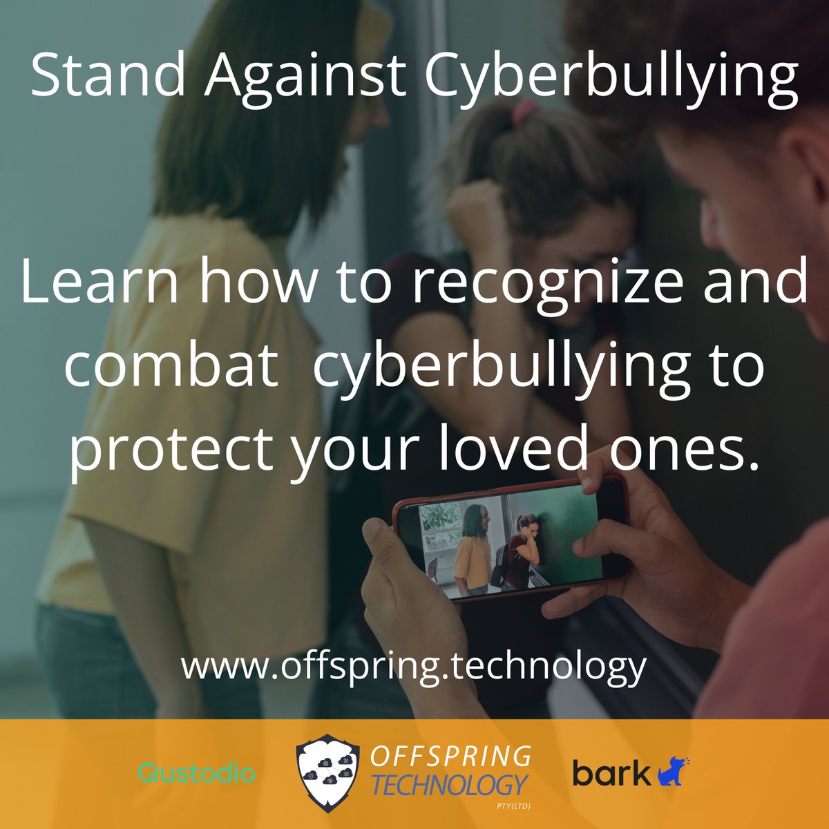 Offspring_Tech's tweet image. Cyberbullying can have devastating effects on children and teens. Offspring Technology offers advice on how to recognize and combat cyberbullying to protect your loved ones. Visit our website offspring.technology to learn more.