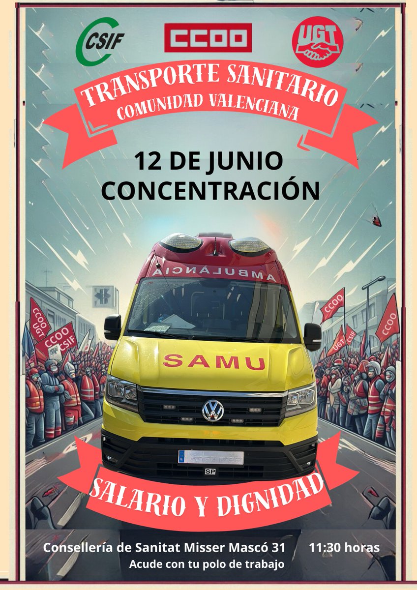 En la C. valenciana hemos llegado al tope!

Salimos a la calle 🔥💪🏻

#TES #porunascondicionesdignas