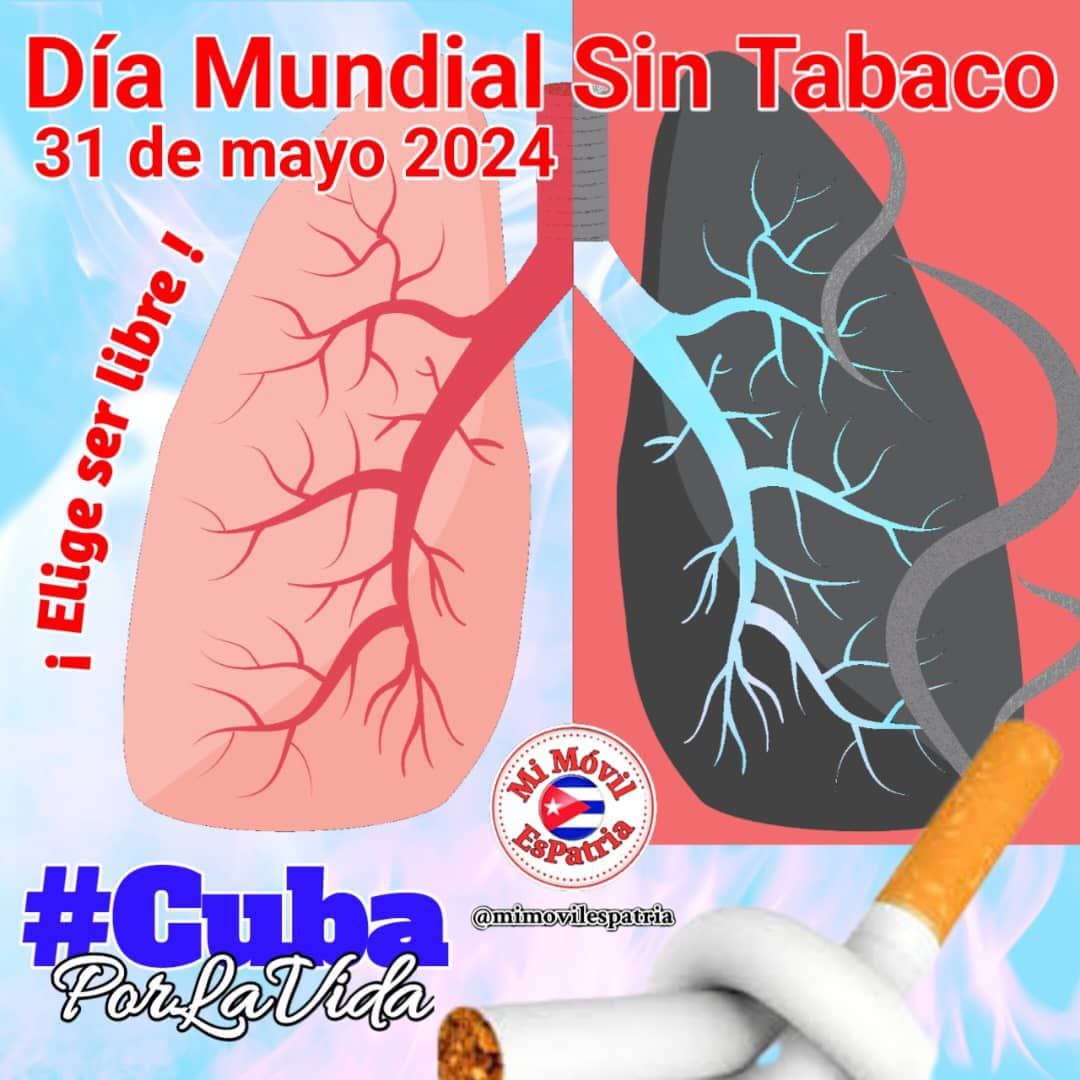 Hoy vale la pena recordar la importancia de no fumar. Cuídate y cuidamos. #CubaPorLaSalud #CubaPorLaVida