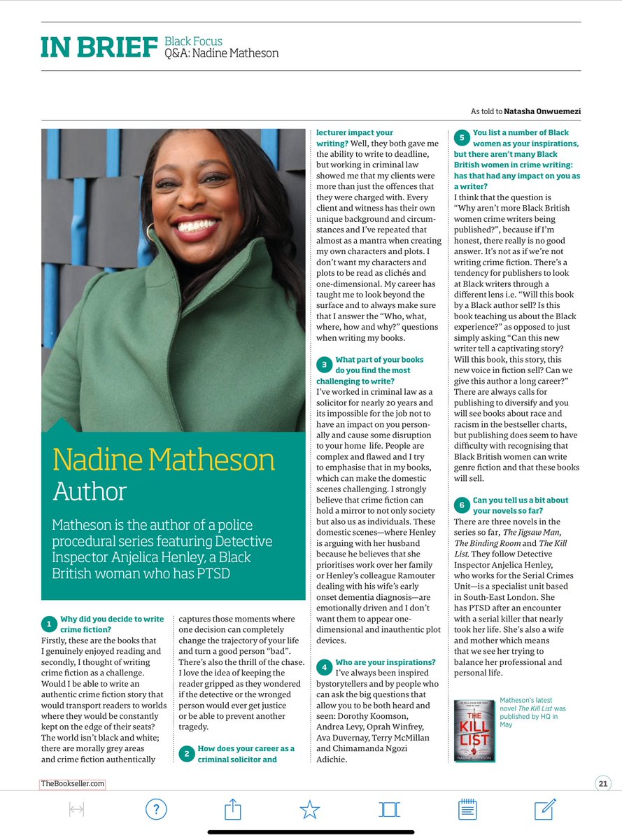 I wasn’t expecting to be in @thebookseller this week but here I am 😁 thebookseller.com/editions/20240…
