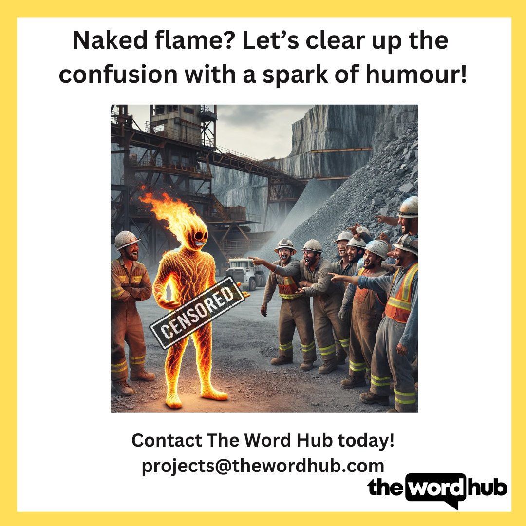 Ever seen a flame embarrassed to be 'naked'? 🔥

Misunderstandings like these highlight the need for precise #translations. We ensure every term, from #technical jargon to a quirky phrase, is accurately conveyed. 

Keep your projects safe and clear of confusion with us! 🧯