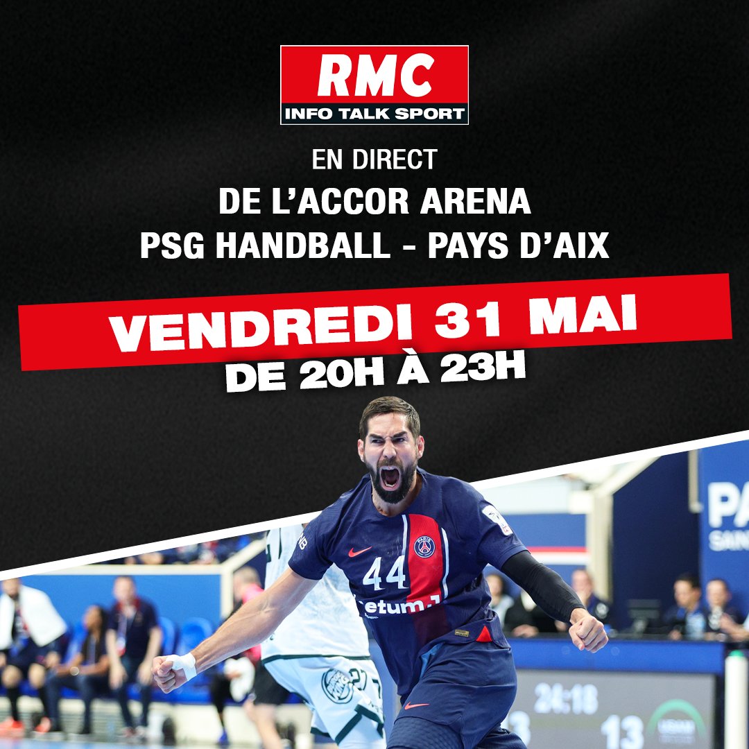 🚨 L'After Live en direct de l'Accor Arena, pour la dernière en club de Nikola Karabatic ! 🤾‍♂️ Dès 20h45 suivez en direct le match @psghand 🆚 @pauchandball, commenté par @Arnaud_Valadon et Michaël Guigou sur @RMCInfo.