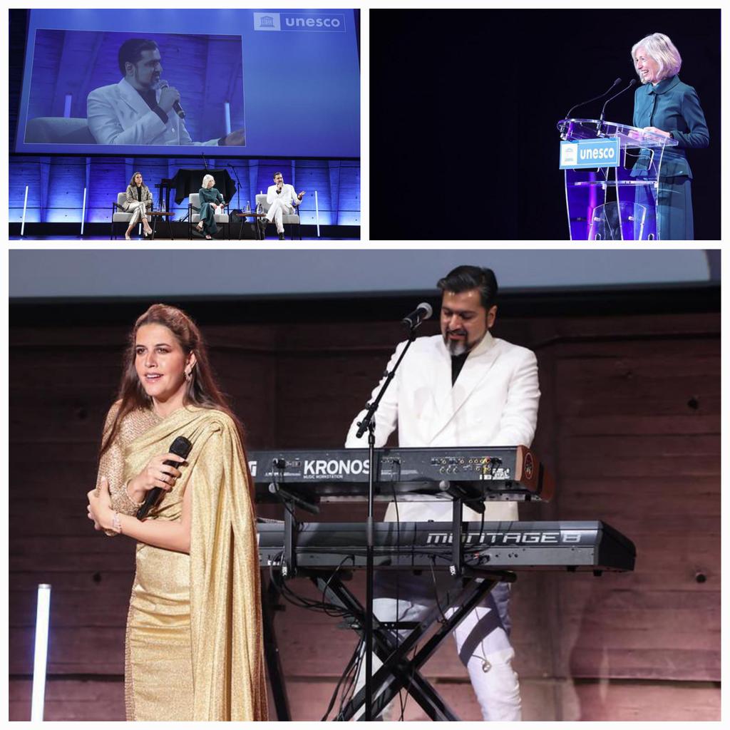 A special evening @UNESCO connecting people & planet through #education, ahead of #WorldEnvironmentDay. Thank you @RickyKej & Farrah El Dibany for sharing your creative talent with us and to the youth-led panel for inspiration on how to #LearnForOurPlanet.
