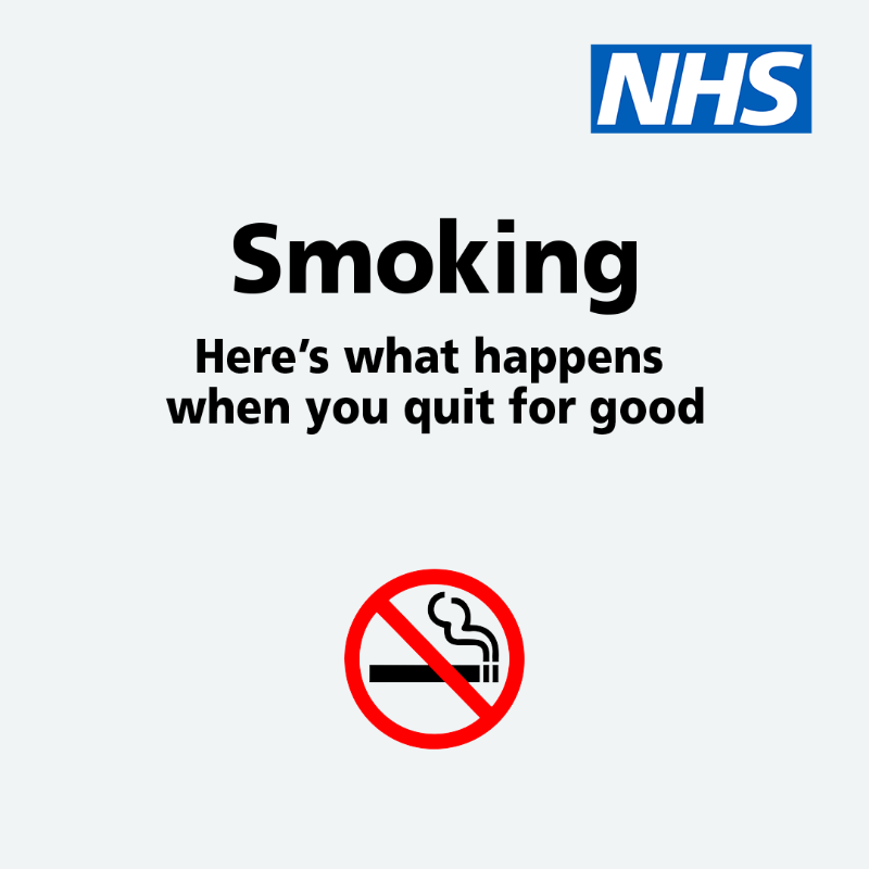 NHSuk's tweet photo. Today is #WorldNoTobaccoDay. 

Stopping smoking is one of the best things you will ever do for your health. 

When you stop, you give your lungs the chance to repair and you’ll start to feel the benefits. It's never too late to quit.