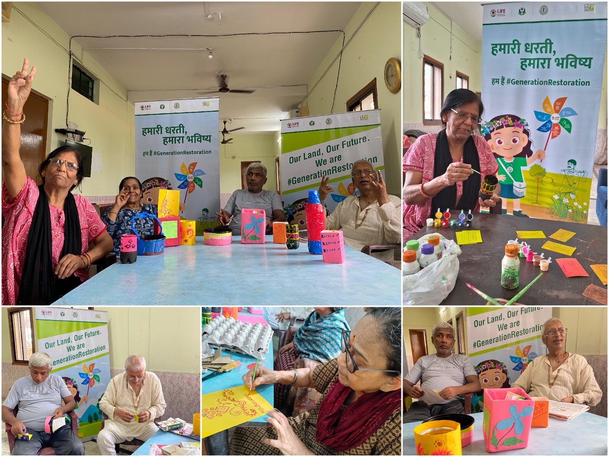 The 6th day of our campaign for #WorldEnvironmentDay2024 was an inspiring event at an old age home in Ranchi where the elderly indulged in a crafting with recycling materials workshop spreading the message of reduce, reuse and recycle. Stay tuned for more! #missionlife