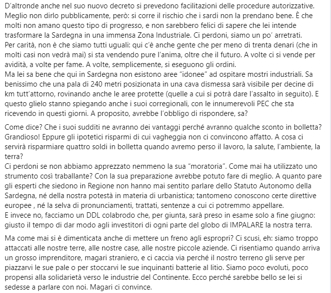 Ancora credete a ste gente?
Ancora credete che abbiano a cuore le sorti della popolazione?

LETTERA APERTA AD ALESSANDRA TODDE
Gentilissima Alessandra Todde
👇