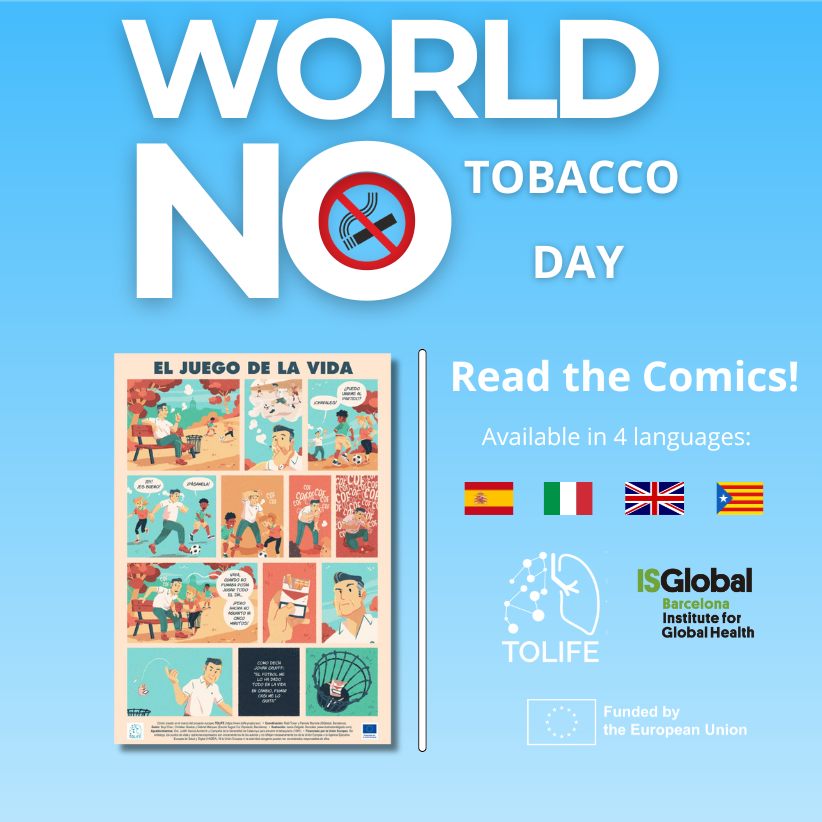 🌍Today is World #NoTobacco Day🚭

🔗 Read the article and download the comic here: tolife-project.eu/the-first-toli…

Join us in spreading the word and promoting a healthier, tobacco-free world! 💪💙

#WorldNoTobaccoDay | #TOLIFE | #LungHealth | #CODP | #EUHorizon |