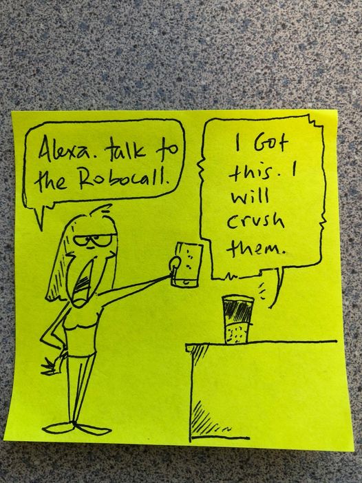 drmaypole's tweet image. Wouldn’t it be great if #Alexa could do this? #AI #robocall solution? #techlife @davembmd @marshallcartoon