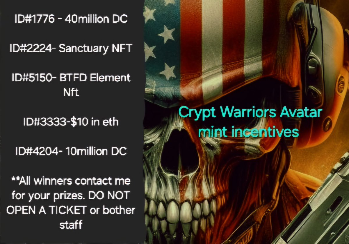 Today is Mint Day for @TheCrypt_Nfts . It's the 2nd drop in the Collection the #CryptAvatars the @crypt_warriors are offering incentives for the mint!! Mint 5/31 4pm est. All Tiers mint at the same time OG- .019 eth WL- .029 eth Public- .039 eth #NFT #LFG #mint #CryptNFT