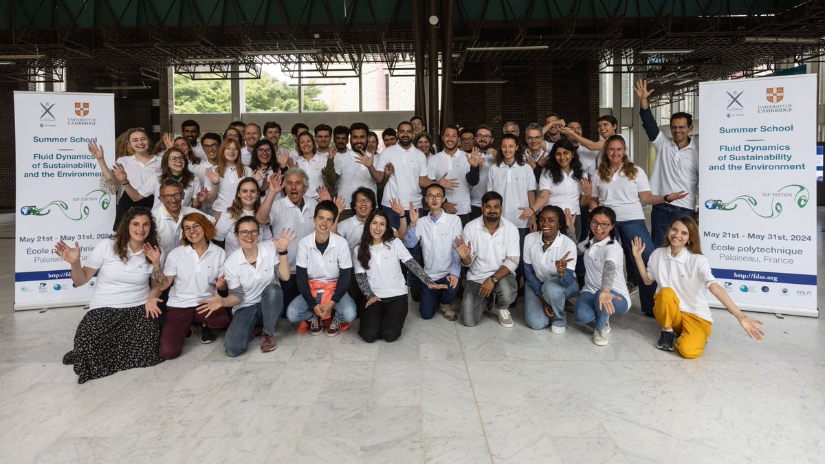 Polytechnique's tweet image. [ #ResearchLX ]

After 2 weeks, the Fluid Dynamics for Sustainability and the Environment (FDSE) summer school is coming to an end!

Organised by L&apos;X and @Cambridge_Uni, 40 students🌐attended lectures on #fluiddynamics, #climate &amp;amp; #renewable #energy.

bit.ly/4c352Eb
