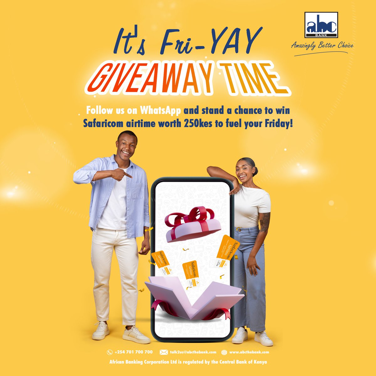 📲 Follow us on WhatsApp and stand a chance to win airtime worth 250kes to fuel your Friday! 🌟 Don't miss out on the chance to stay connected with exclusive updates, financial tips, and more! Plus, who doesn't love a little extra credit? 📞 Spread the word and let's make this