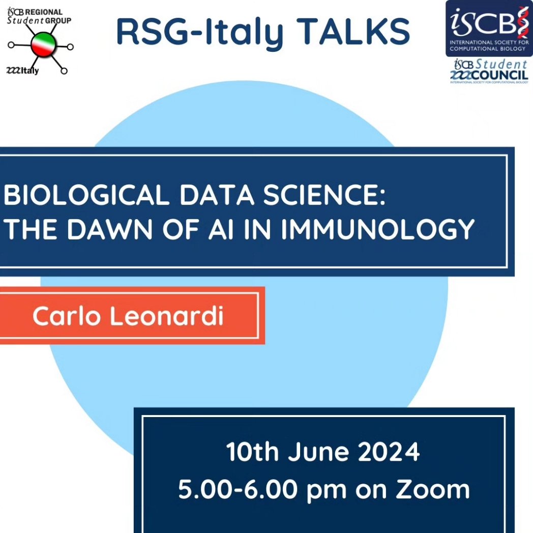 RSGItOfficial's tweet image. Join us for the second session of the RSG #Italy Talks! 🇮🇹
We welcome our speaker @CarloLeonardi7, who will give us insights into the fascinating world of #AI in biological #DataScience.
📅 Monday, Jun 10th 17:00 CEST
📍 Registration: forms.gle/hKkF1StkyCfFtG…