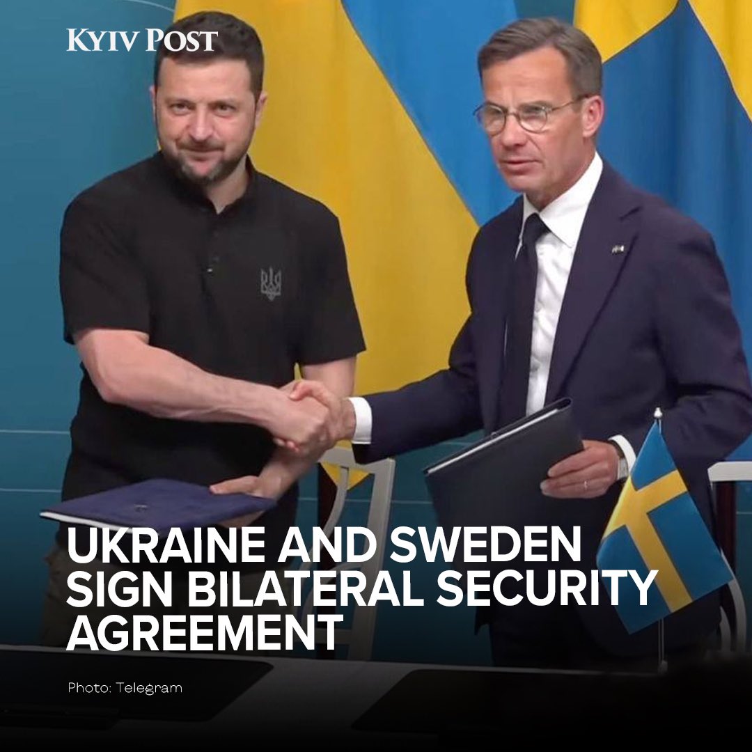 🇺🇦🇸🇪#Ukraine and #Sweden signed a security guarantee agreement, Ukrainian President Volodymyr #Zelensky reported.