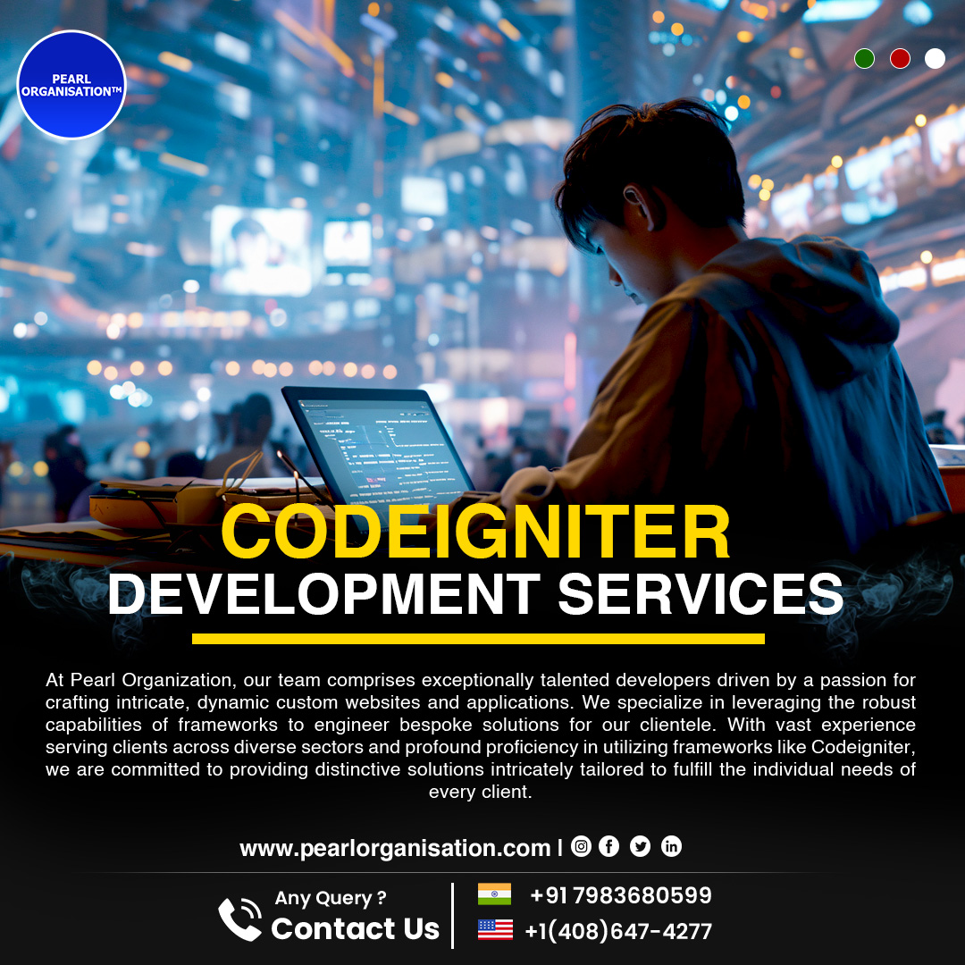 pearlorgs's tweet image. Codeigniter development services: 

At Pearl Organization, our team comprises exceptionally talented developers driven by a passion for crafting intricate, dynamic custom websites and applications.

.
.
pearlorganisation.com
.
.
#ExpertCodeIgniterTeam #BespokeWebDevelopment