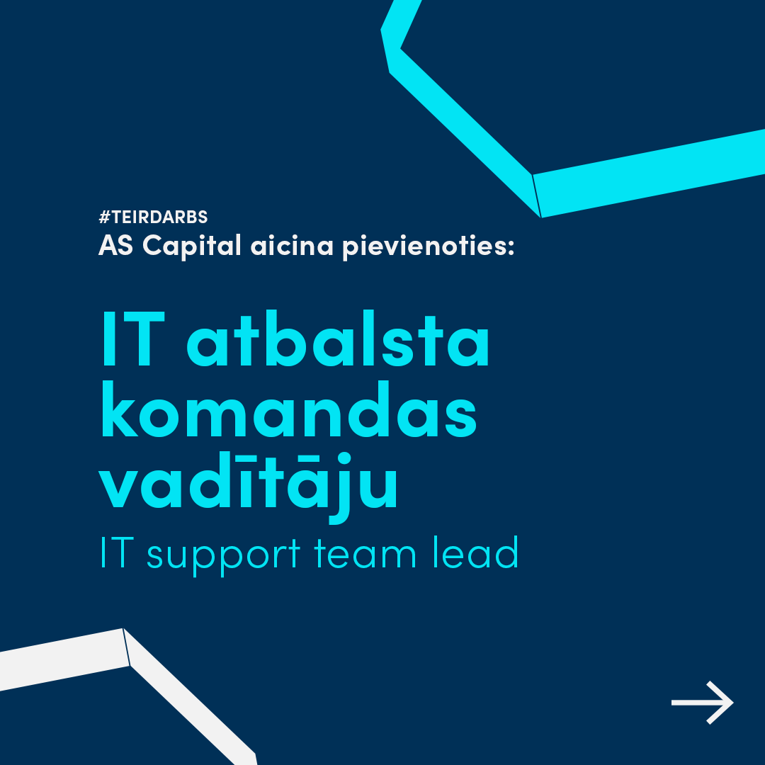CapitalLV's tweet photo. #teirdarbs
Vai vēlies strādāt vienā no Latvijas spēcīgākajām IT komandām? Aplūko aktuālās #Capital vakances: 
💻 IT atbalsta komandas vadītājs: https://t.co/RsqgqRWJbu
💻 E-komercijas vadītājs: https://t.co/9BrMq7FJXC https://t.co/IKcZdSQ71B