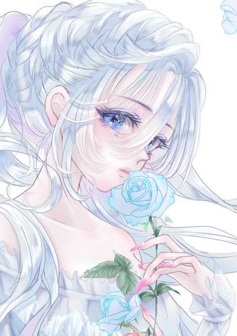 「eyelashes white hair」 illustration images(Latest)