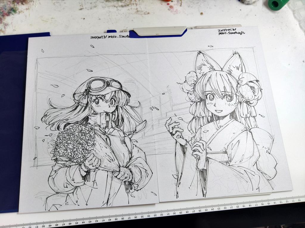 病院の待ち時間に描いた絵
まだ途中
#線画 #狐娘 #出先絵 