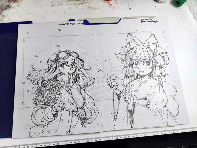 病院の待ち時間に描いた絵
まだ途中
#線画 #狐娘 #出先絵 