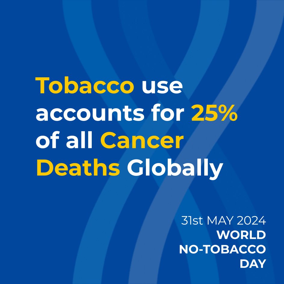 vinodscaria's tweet image. Did you know #Tobacco use accounts for 25% of all #cancer deaths globally and is the primary cause of lung cancer? 

It is estimated 186 million people (or 26% of the adult population) currently use tobacco. 

It is Time to Quit