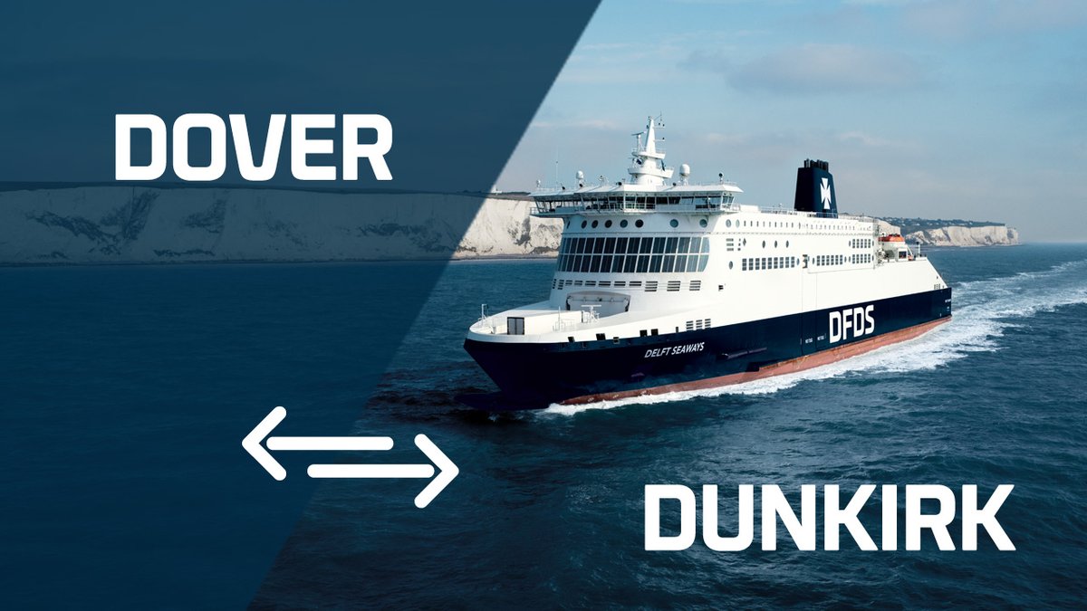 DOVER-DUNKIRK-DOVER | 12:00 exit Dover / 16:00 exit Dunkirk services are operating with a 40 minute delay. Please check-in as normal. Apologies for any inconvenience caused. #dfdshelp