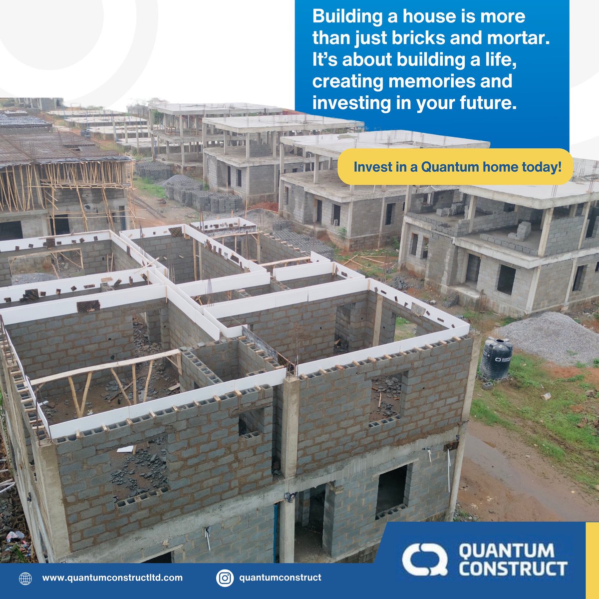 This isn't just a house, it's the foundation of a beautiful future. 

We are dedicated to building  dreams, brick by brick. 

Send a DM to invest in your dream home today.

#QuantumConstruction #DreamHomeMadeReal #InvestInYourFuture #BuildingWithYou #abujaliving #abujarealestate