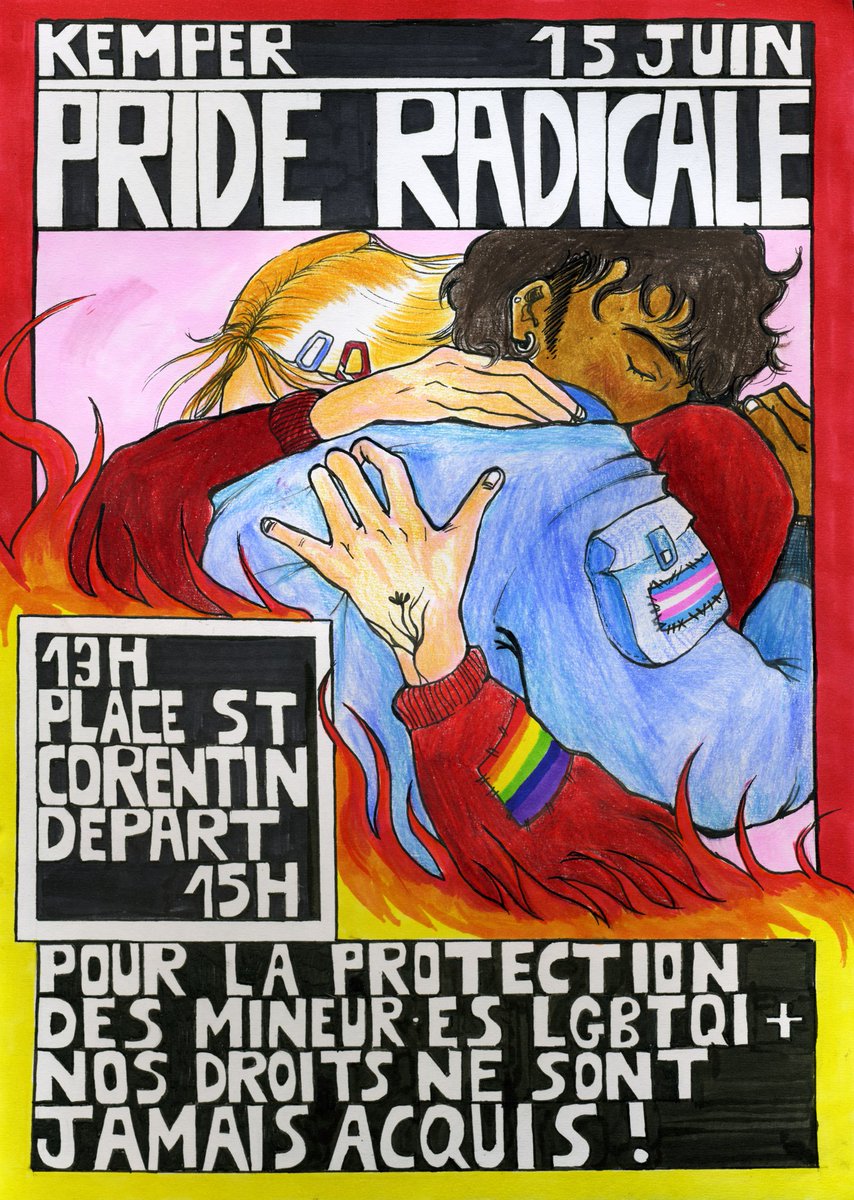 PRIDE de QUIMPER
Samedi 15 Juin 
📣 · Pour le respect et la reconnaissance des mineur·e·s LGBTI+