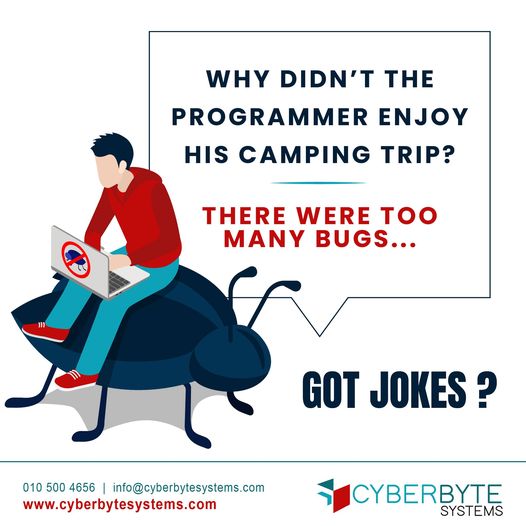 CyberByteSystem's tweet photo. We've got jokes 📷📷
#fridaymood #fridayfun #friday #friyay #websites #app #webdevelopment #appdevelopment #appdeveloper #programming #coding #cyberbytesystems https://t.co/CXljaQhNco