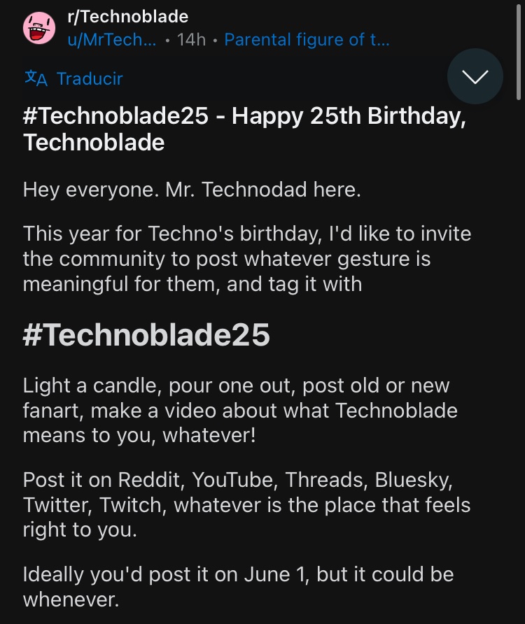 technodadreddit's tweet photo. Time to celebrate Technoblades birthday :) #Technoblade25

Video link below! https://t.co/AkogZrVS9O