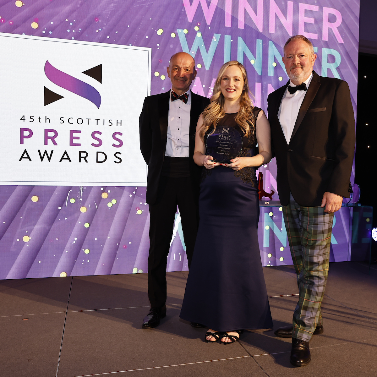 Congratulations to <a href="/InvCourier/">Inverness Courier</a>, the winner of CalMac-sponsored Weekly Newsbrand of the Year at the 45th <a href="/ScotPressAwards/">ScotPressAwards</a>. Well done to runner up <a href="/elcourier/">East Lothian Courier</a>