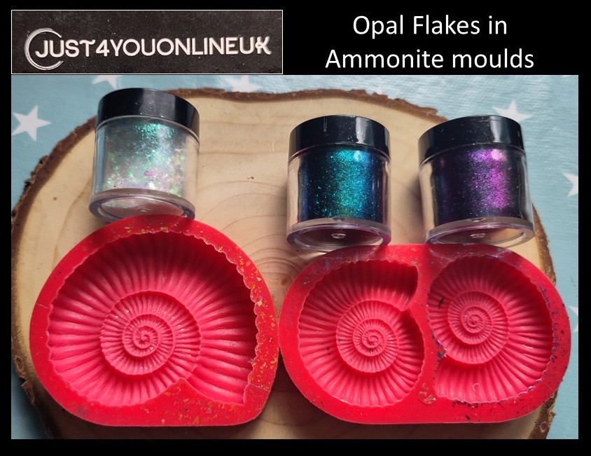 Spicey_Spiney's tweet photo. In this week's video had great fun playing with Just4YouOnlineUK opal flakes + Let's Resin chameleon powders in my ammonite moulds. A still photo doesn't capture the amazing colourshift from these powders! You can watch here: https://t.co/BhTlyEfneZ https://t.co/VQcftAXD0N
