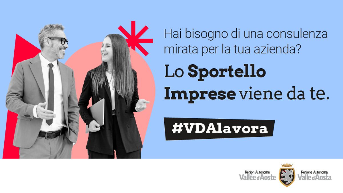 Hai bisogno di una consulenza mirata per la tua azienda? Lo Sportello Imprese viene da te!

Attraverso visite aziendali, i nostri operatori ti aiuteranno a individuare i servizi più adatti.

Scopri di più su: bit.ly/3VjyIrQ
#vdalavora
