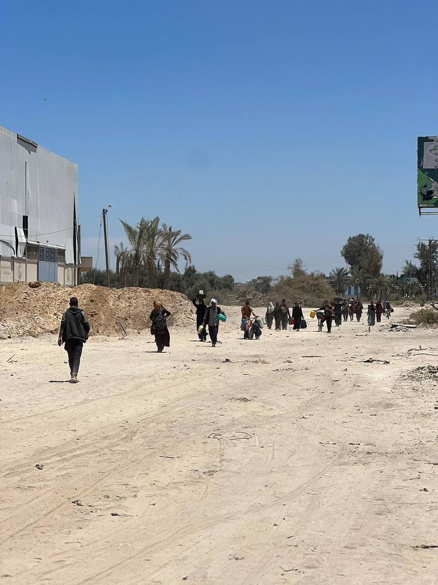 The Israeli army dropped leaflets on the residents of Beit Hanoun, prompting a new wave of displacement from Beit Hanoun, northern Gaza Strip.