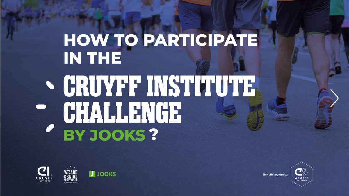 CruyffInstitute's tweet photo. The Cruyff Institute Challenge by #JOOKS starts tomorrow!
Join the challenge to raise funds for the @FundacionCruyff to facilitate access to sports and its benefits for young people with different capacities.
✍️ Register here: https://t.co/PbXOFcFnfk https://t.co/JKEB3UjjIO