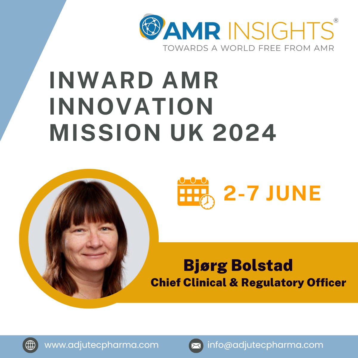 🌟 Exciting Times at AdjuTec! 🌟 Our Chief Clinical &amp; Regulatory Officer Bjorg Bolstad just returned from Antibiotic Days in Uppsala and is heading to the UK for the Inward AMR Innovation Mission 2024! Stay tuned for updates as we lead the fight against #AMR! 🚀💊🌍 #amr24