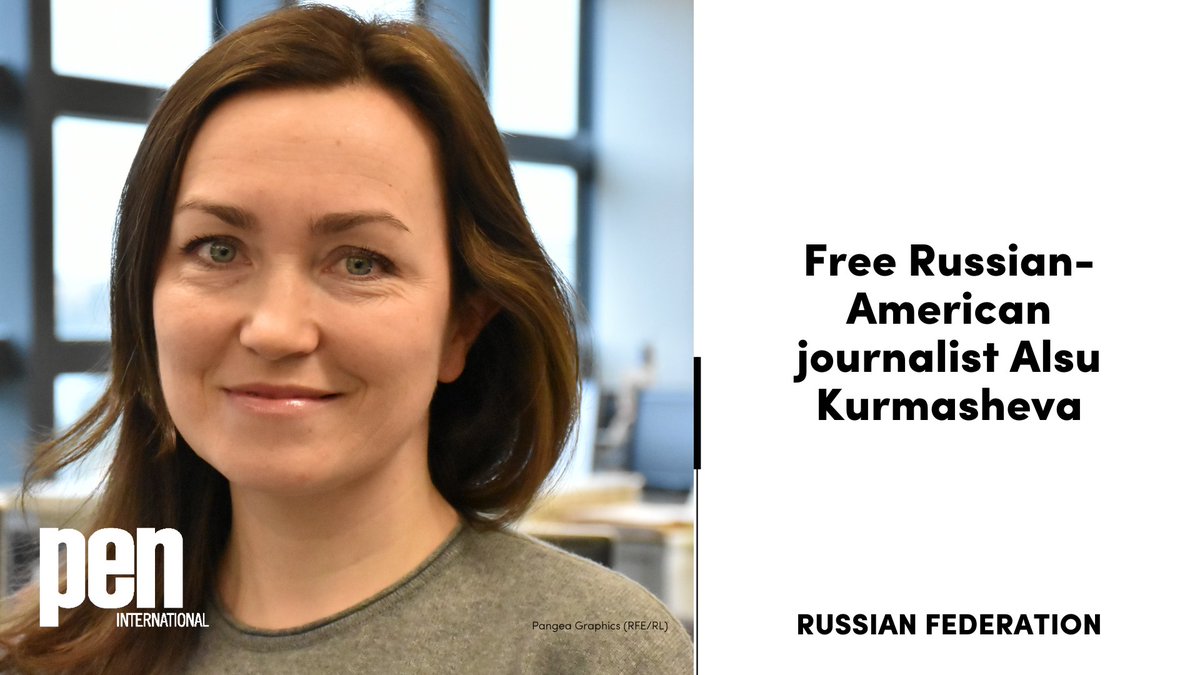Full solidarity with #AlsuKurmasheva, a Russian-American @RFERL journalist wrongfully detained in #Russia since October 2023. Her pre-trial detention was extended again to 5 August. We urge her immediate release #FreeAlsu: pen-international.org/news/russian-f…