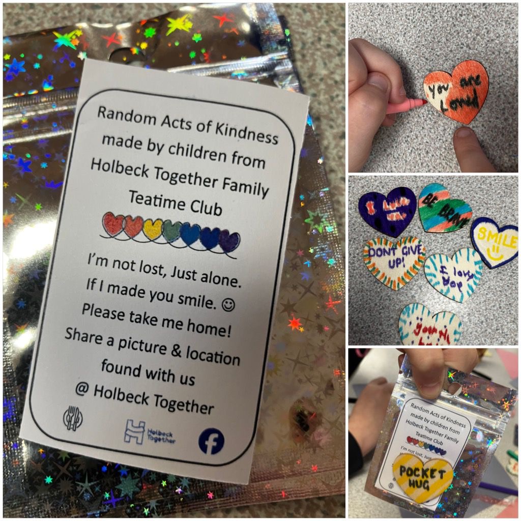 🌟#RandomActsofKindness🌟

Children from our Family Teatime Club have been busy making these beautiful wooden hearts to spread some happiness!

💛💚💙

They're hidden around #Holbeck. If you find one pls tag us. We’d love to see where they were found & if it made you smile😀