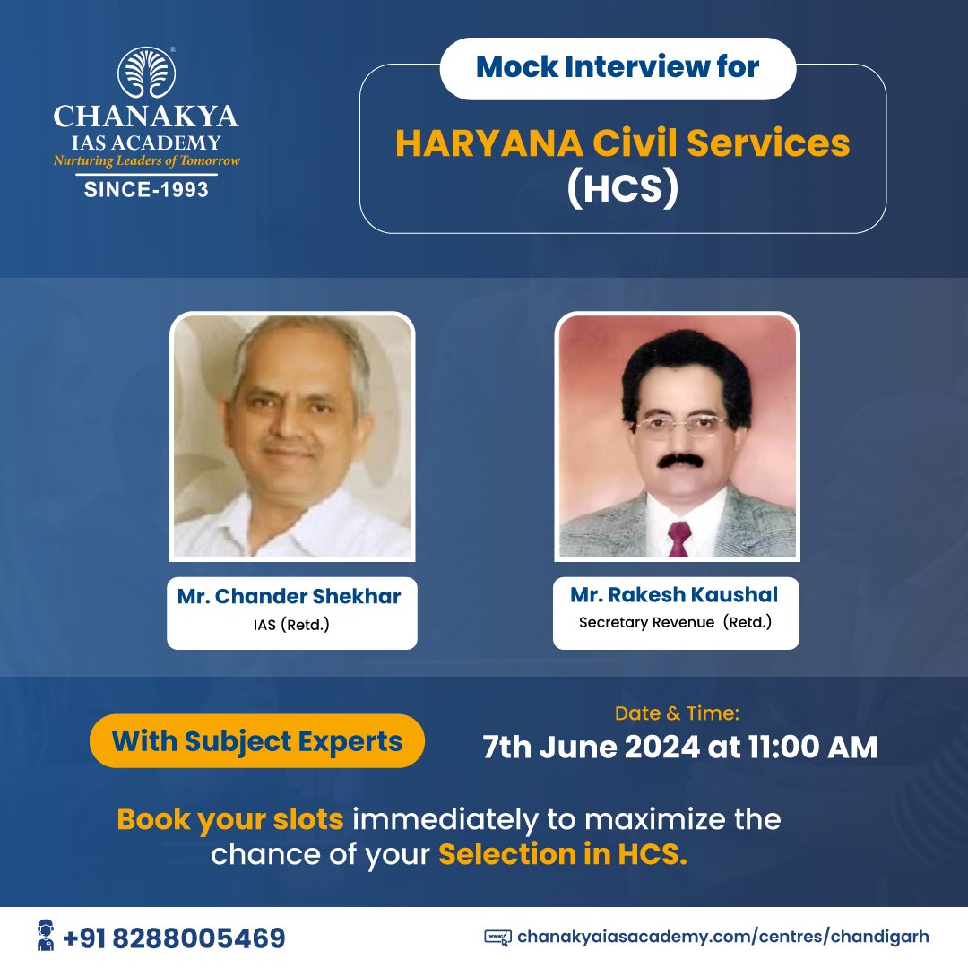 chanakyaiaschd's tweet image. Free Mock Interview for HARYANA CIVIL SERVICE (HCS)

Prepare and excel with expert guidance!💯📚
.
.
.
.
#ChanakyaIAS #mockinterview #freemockinterview #free #aspirants #iasasiprants #chanakyaiasacademy #bestiasinstitute #upsc #ias #civilservice #bestiascoaching #iasinstitute