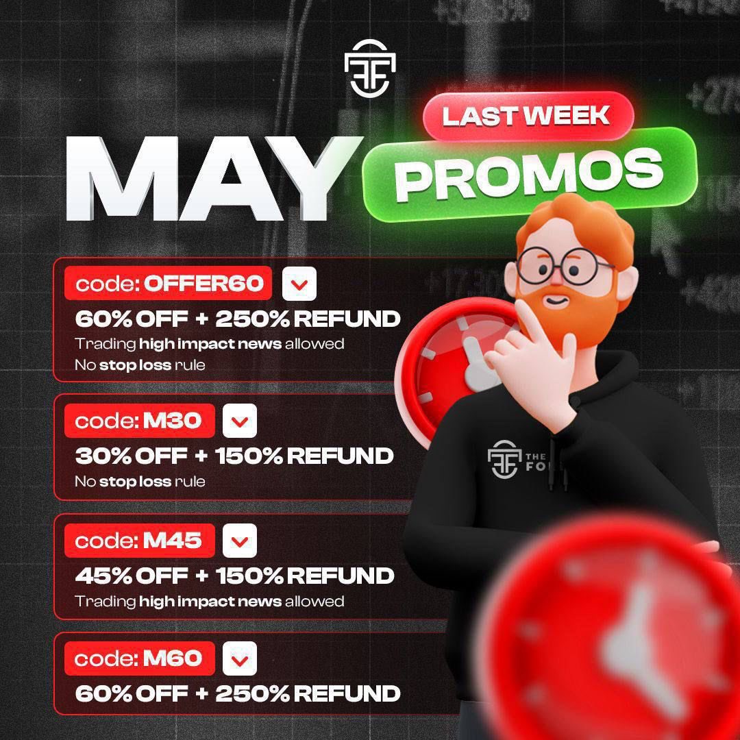 TheForexFunder's tweet photo. LAST DAY OF THE MAY PROMOS🎁🎁

MAKE SURE TO SECURE YOUR ACCOUNT SOON!
https://t.co/al0RivDmZx 🎯 https://t.co/ntmtmbppAG