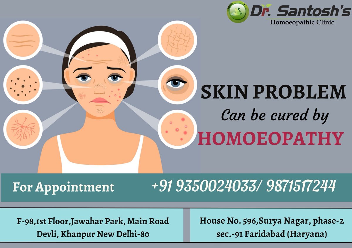 the body's largest organ, and may result in a range of symptoms including inflammation, itching, burning, rashes, acne, and changes in pigmentation. 

#SkinProblems #SkinCare #SkinIssues #SkinHealth #SkinTreatment #HealthySkin #Dermatology
#Acne 

Call us-9350024033/9871517244